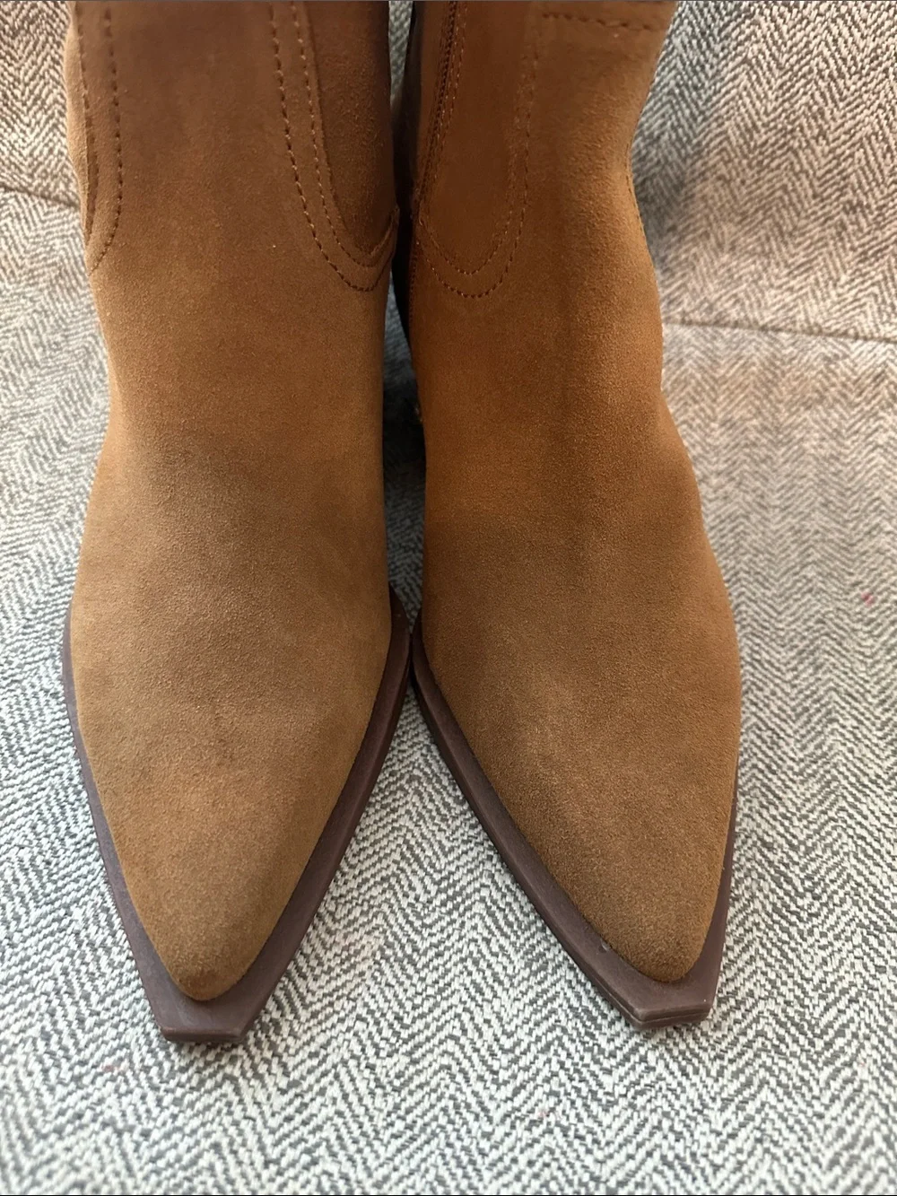 Dolce Vita Ramsay Light Brown Suede Western Boots